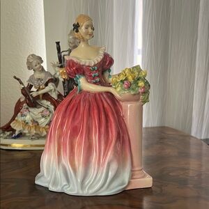 Elegant Red and White Porcelain Figurine
